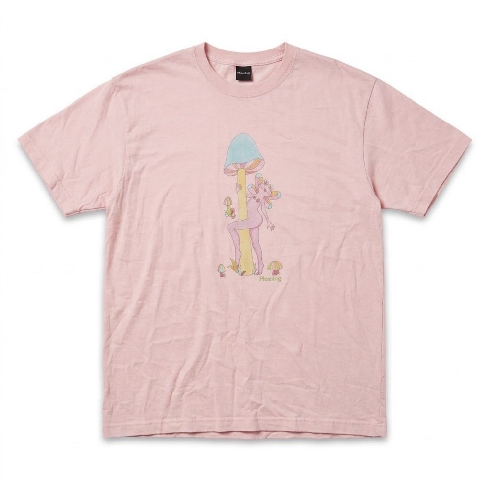 Pleasing Harry Styles Shroom Bloom T-Shirt Adult Large Pink Cotton Short Sleeve